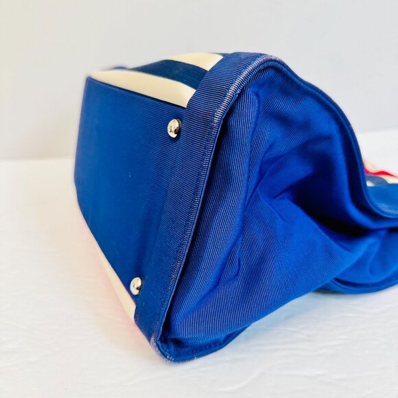 AUTHENTIC CHANEL CRUISE LINE CHAIN STRAP RED WHITE BLUE STRIPE RESORT VINTAGE - Picture 10 of 16